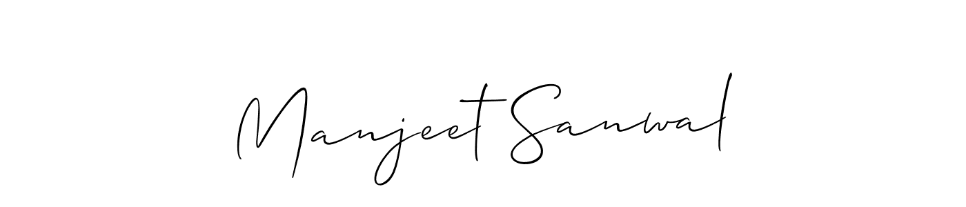 Design your own signature with our free online signature maker. With this signature software, you can create a handwritten (Allison_Script) signature for name Manjeet Sanwal. Manjeet Sanwal signature style 2 images and pictures png