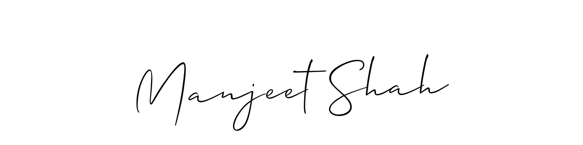 The best way (Allison_Script) to make a short signature is to pick only two or three words in your name. The name Manjeet Shah include a total of six letters. For converting this name. Manjeet Shah signature style 2 images and pictures png