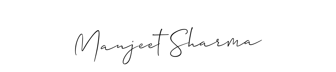 The best way (Allison_Script) to make a short signature is to pick only two or three words in your name. The name Manjeet Sharma include a total of six letters. For converting this name. Manjeet Sharma signature style 2 images and pictures png