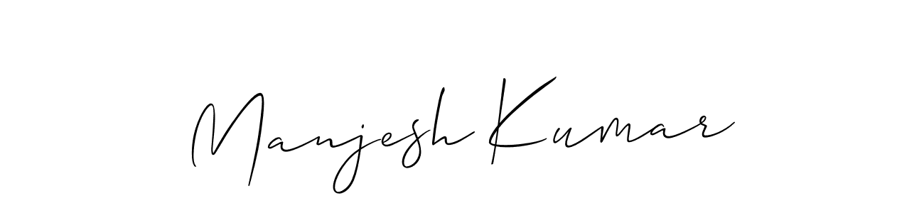 How to make Manjesh Kumar name signature. Use Allison_Script style for creating short signs online. This is the latest handwritten sign. Manjesh Kumar signature style 2 images and pictures png
