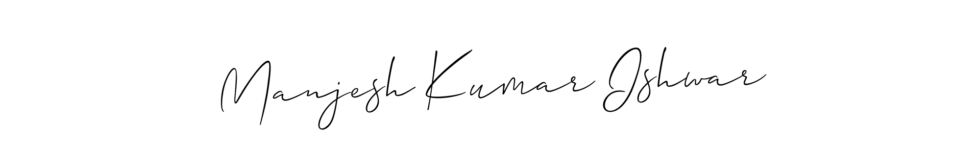 Make a short Manjesh Kumar Ishwar signature style. Manage your documents anywhere anytime using Allison_Script. Create and add eSignatures, submit forms, share and send files easily. Manjesh Kumar Ishwar signature style 2 images and pictures png