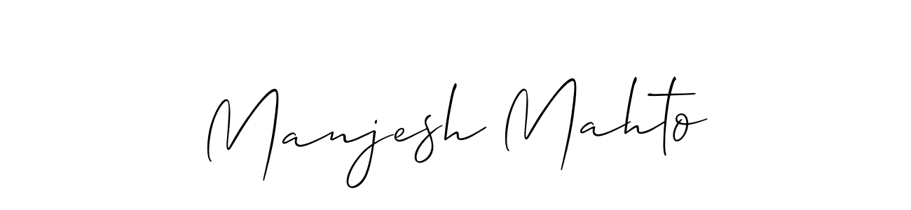 Allison_Script is a professional signature style that is perfect for those who want to add a touch of class to their signature. It is also a great choice for those who want to make their signature more unique. Get Manjesh Mahto name to fancy signature for free. Manjesh Mahto signature style 2 images and pictures png