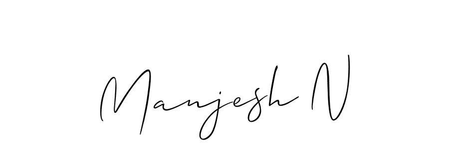 It looks lik you need a new signature style for name Manjesh N. Design unique handwritten (Allison_Script) signature with our free signature maker in just a few clicks. Manjesh N signature style 2 images and pictures png