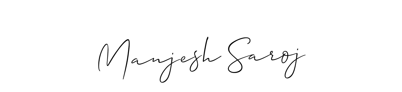 Use a signature maker to create a handwritten signature online. With this signature software, you can design (Allison_Script) your own signature for name Manjesh Saroj. Manjesh Saroj signature style 2 images and pictures png