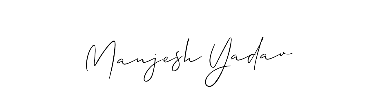 Create a beautiful signature design for name Manjesh Yadav. With this signature (Allison_Script) fonts, you can make a handwritten signature for free. Manjesh Yadav signature style 2 images and pictures png