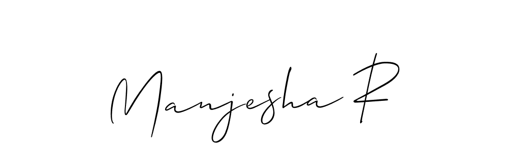 Create a beautiful signature design for name Manjesha R. With this signature (Allison_Script) fonts, you can make a handwritten signature for free. Manjesha R signature style 2 images and pictures png