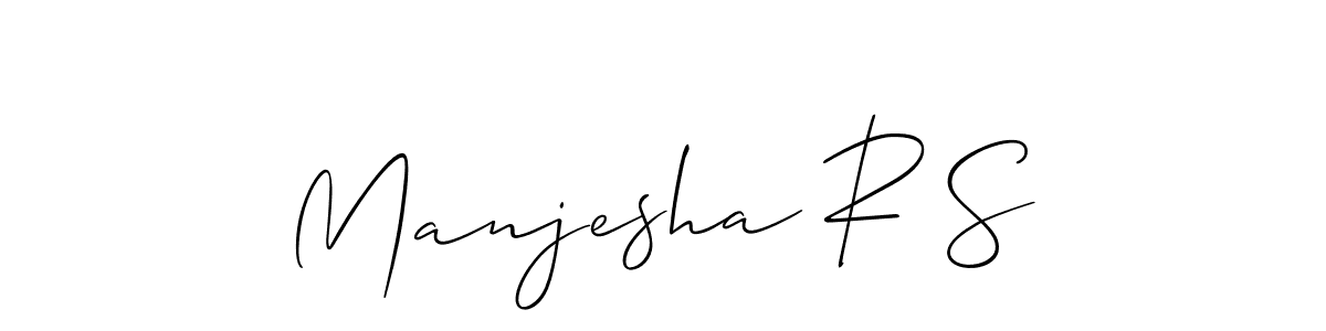 You should practise on your own different ways (Allison_Script) to write your name (Manjesha R S) in signature. don't let someone else do it for you. Manjesha R S signature style 2 images and pictures png