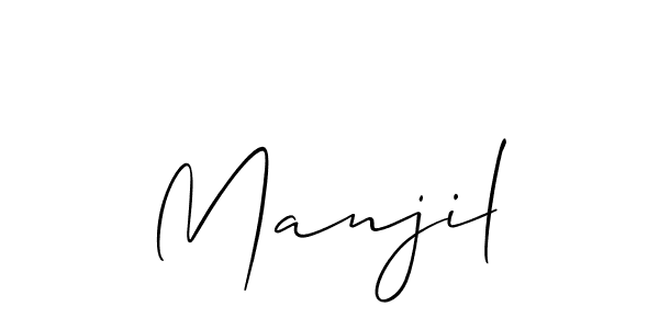 How to make Manjil signature? Allison_Script is a professional autograph style. Create handwritten signature for Manjil name. Manjil signature style 2 images and pictures png