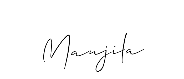 Make a beautiful signature design for name Manjila. With this signature (Allison_Script) style, you can create a handwritten signature for free. Manjila signature style 2 images and pictures png