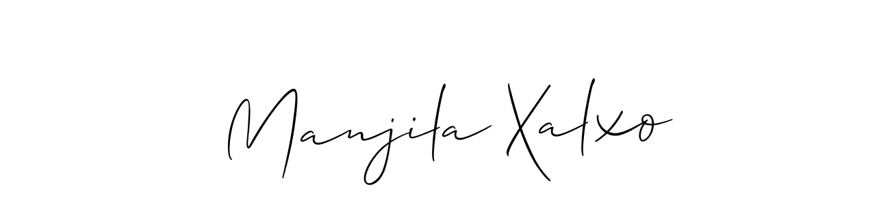 This is the best signature style for the Manjila Xalxo name. Also you like these signature font (Allison_Script). Mix name signature. Manjila Xalxo signature style 2 images and pictures png