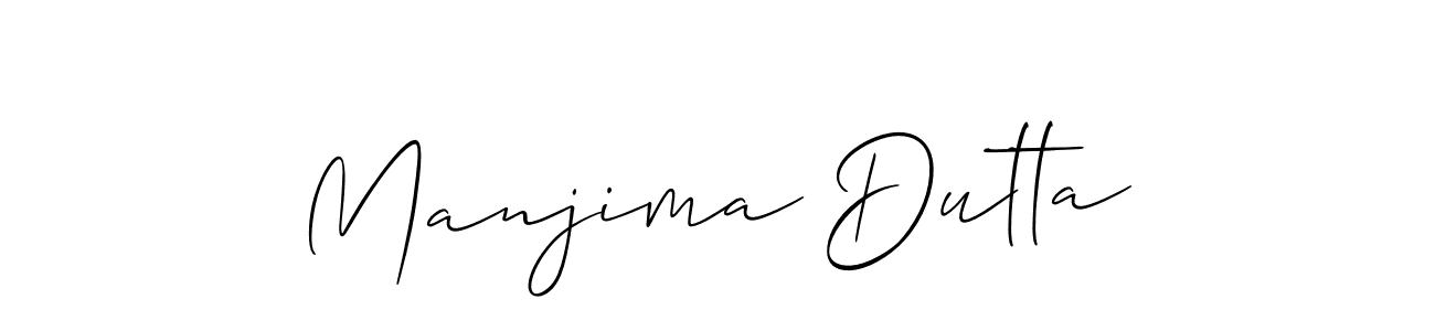 How to make Manjima Dutta signature? Allison_Script is a professional autograph style. Create handwritten signature for Manjima Dutta name. Manjima Dutta signature style 2 images and pictures png