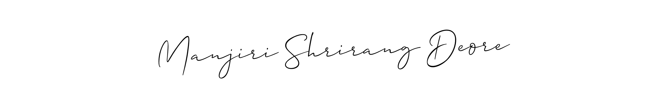 This is the best signature style for the Manjiri Shrirang Deore name. Also you like these signature font (Allison_Script). Mix name signature. Manjiri Shrirang Deore signature style 2 images and pictures png