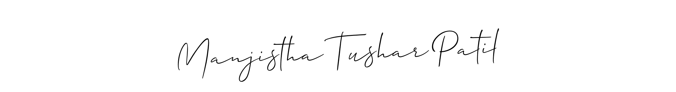 Manjistha Tushar Patil stylish signature style. Best Handwritten Sign (Allison_Script) for my name. Handwritten Signature Collection Ideas for my name Manjistha Tushar Patil. Manjistha Tushar Patil signature style 2 images and pictures png