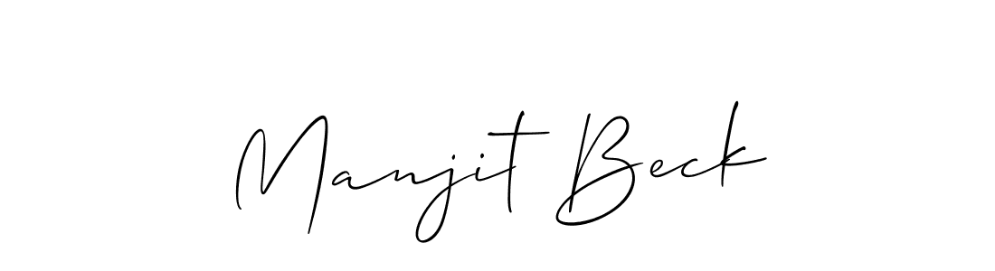 How to Draw Manjit Beck signature style? Allison_Script is a latest design signature styles for name Manjit Beck. Manjit Beck signature style 2 images and pictures png