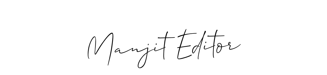 How to Draw Manjit Editor signature style? Allison_Script is a latest design signature styles for name Manjit Editor. Manjit Editor signature style 2 images and pictures png