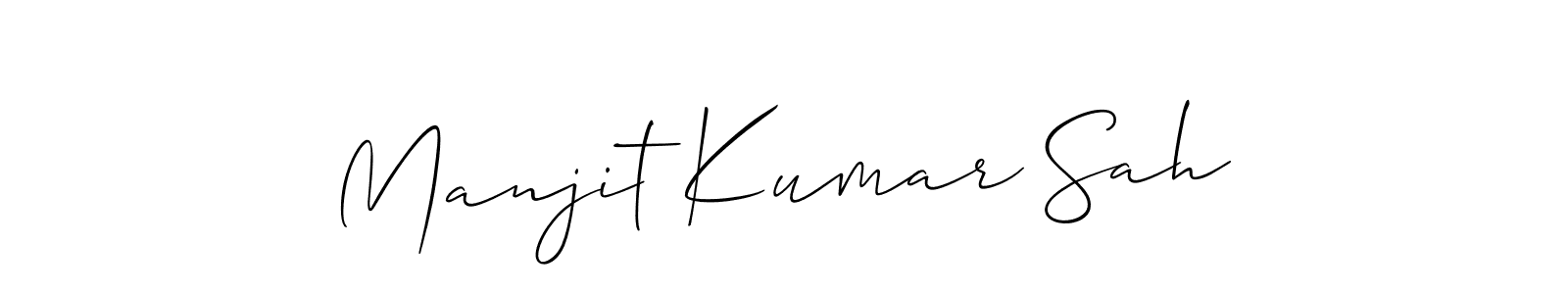 How to make Manjit Kumar Sah name signature. Use Allison_Script style for creating short signs online. This is the latest handwritten sign. Manjit Kumar Sah signature style 2 images and pictures png