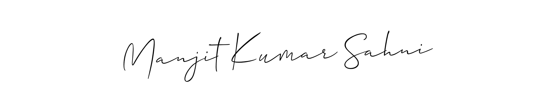 Use a signature maker to create a handwritten signature online. With this signature software, you can design (Allison_Script) your own signature for name Manjit Kumar Sahni. Manjit Kumar Sahni signature style 2 images and pictures png