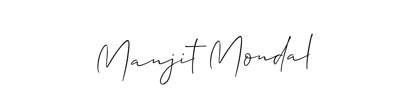 How to make Manjit Mondal name signature. Use Allison_Script style for creating short signs online. This is the latest handwritten sign. Manjit Mondal signature style 2 images and pictures png