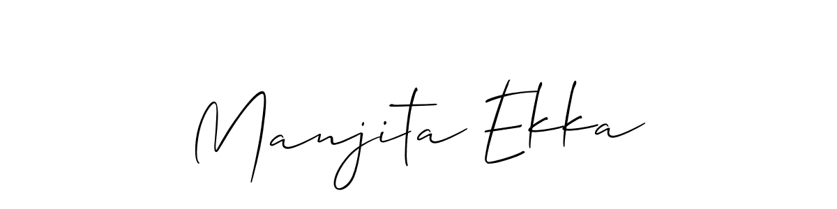 You should practise on your own different ways (Allison_Script) to write your name (Manjita Ekka) in signature. don't let someone else do it for you. Manjita Ekka signature style 2 images and pictures png