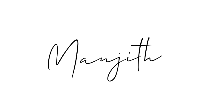 Create a beautiful signature design for name Manjith. With this signature (Allison_Script) fonts, you can make a handwritten signature for free. Manjith signature style 2 images and pictures png