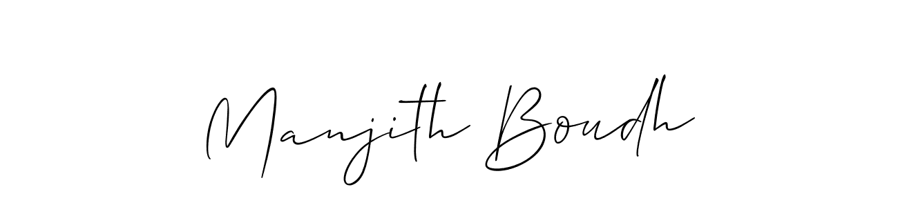 How to make Manjith Boudh name signature. Use Allison_Script style for creating short signs online. This is the latest handwritten sign. Manjith Boudh signature style 2 images and pictures png