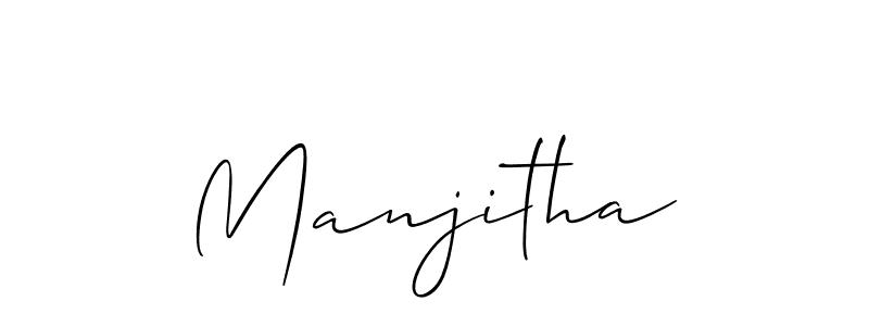 Make a beautiful signature design for name Manjitha. With this signature (Allison_Script) style, you can create a handwritten signature for free. Manjitha signature style 2 images and pictures png