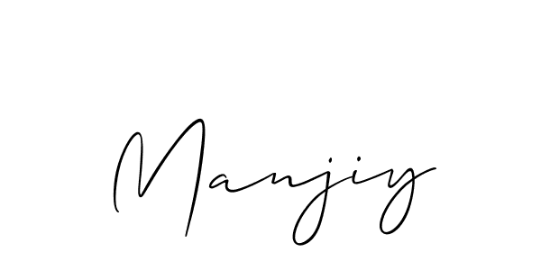 How to make Manjiy signature? Allison_Script is a professional autograph style. Create handwritten signature for Manjiy name. Manjiy signature style 2 images and pictures png