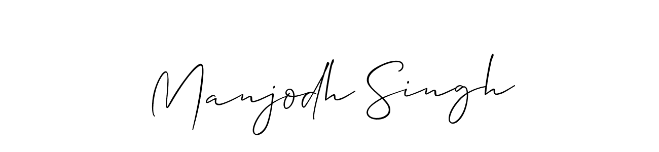 You should practise on your own different ways (Allison_Script) to write your name (Manjodh Singh) in signature. don't let someone else do it for you. Manjodh Singh signature style 2 images and pictures png