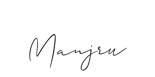 Use a signature maker to create a handwritten signature online. With this signature software, you can design (Allison_Script) your own signature for name Manjru. Manjru signature style 2 images and pictures png