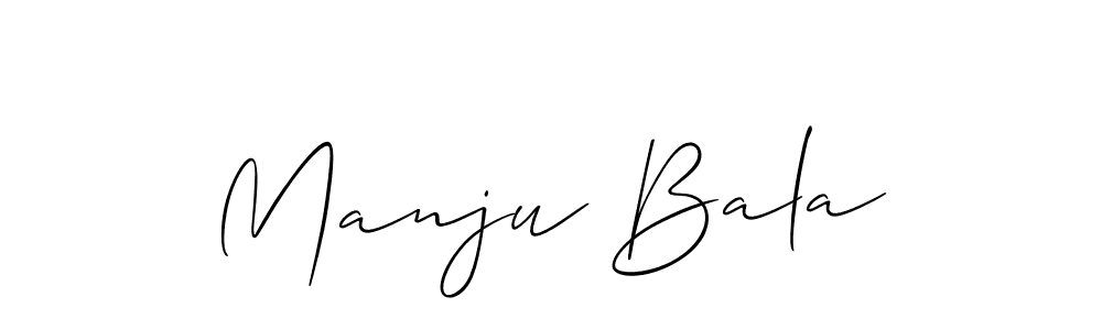 Use a signature maker to create a handwritten signature online. With this signature software, you can design (Allison_Script) your own signature for name Manju Bala. Manju Bala signature style 2 images and pictures png