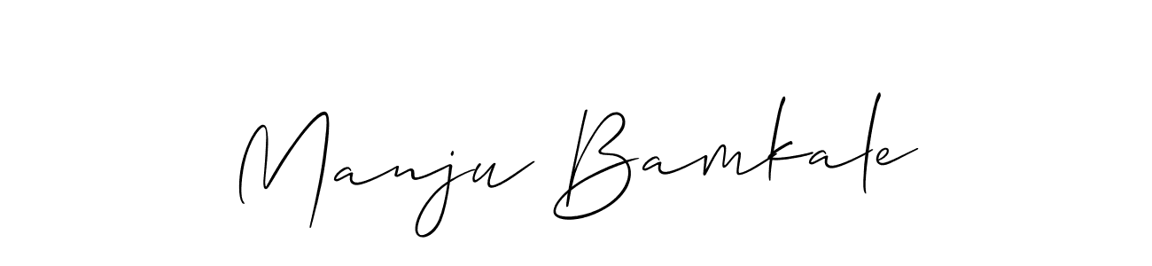 It looks lik you need a new signature style for name Manju Bamkale. Design unique handwritten (Allison_Script) signature with our free signature maker in just a few clicks. Manju Bamkale signature style 2 images and pictures png