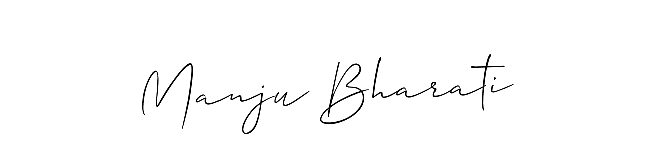 The best way (Allison_Script) to make a short signature is to pick only two or three words in your name. The name Manju Bharati include a total of six letters. For converting this name. Manju Bharati signature style 2 images and pictures png