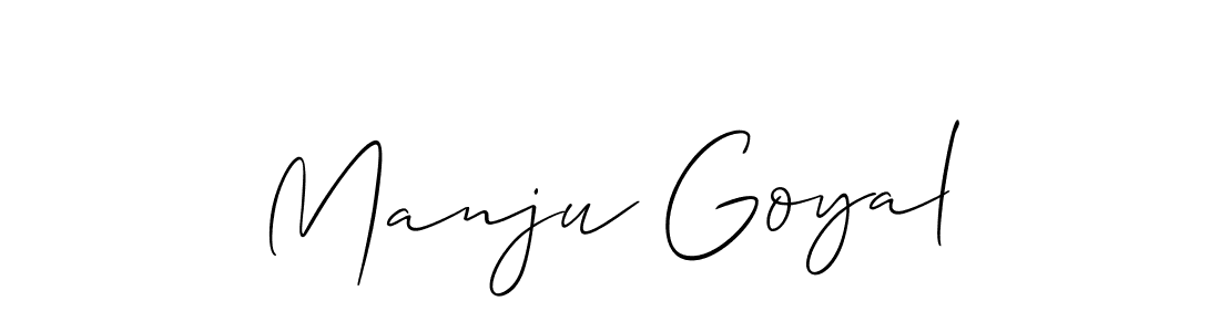Make a beautiful signature design for name Manju Goyal. With this signature (Allison_Script) style, you can create a handwritten signature for free. Manju Goyal signature style 2 images and pictures png