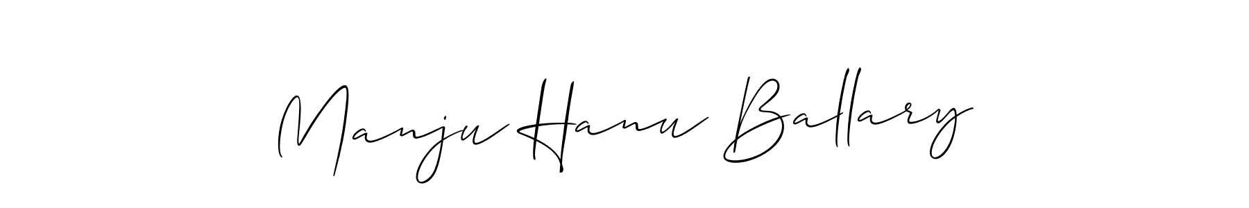 Design your own signature with our free online signature maker. With this signature software, you can create a handwritten (Allison_Script) signature for name Manju Hanu Ballary. Manju Hanu Ballary signature style 2 images and pictures png