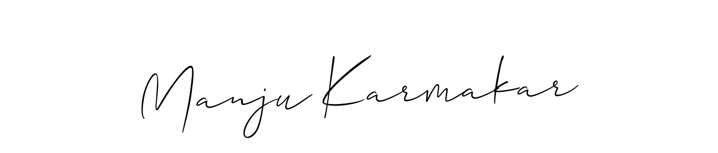 Similarly Allison_Script is the best handwritten signature design. Signature creator online .You can use it as an online autograph creator for name Manju Karmakar. Manju Karmakar signature style 2 images and pictures png