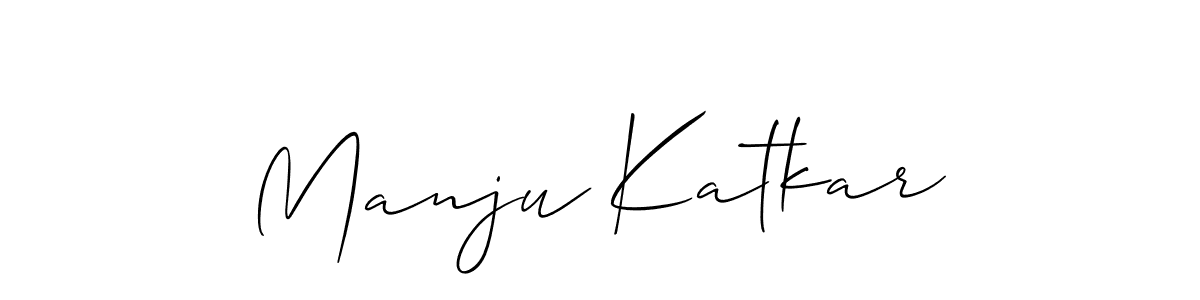 You should practise on your own different ways (Allison_Script) to write your name (Manju Katkar) in signature. don't let someone else do it for you. Manju Katkar signature style 2 images and pictures png