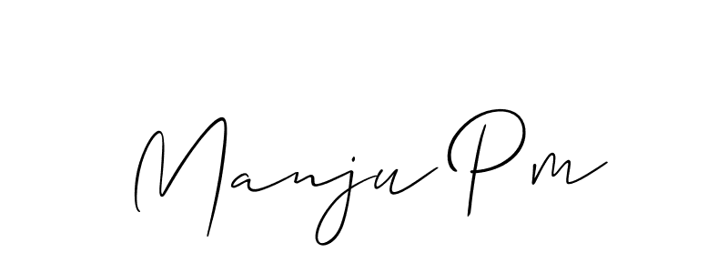 Use a signature maker to create a handwritten signature online. With this signature software, you can design (Allison_Script) your own signature for name Manju Pm. Manju Pm signature style 2 images and pictures png