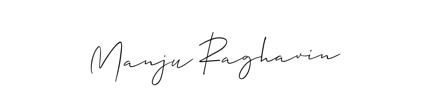 Also we have Manju Raghavin name is the best signature style. Create professional handwritten signature collection using Allison_Script autograph style. Manju Raghavin signature style 2 images and pictures png