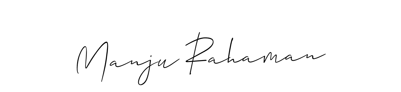 Also we have Manju Rahaman name is the best signature style. Create professional handwritten signature collection using Allison_Script autograph style. Manju Rahaman signature style 2 images and pictures png