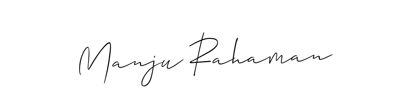 Also we have Manju Rahaman name is the best signature style. Create professional handwritten signature collection using Allison_Script autograph style. Manju Rahaman signature style 2 images and pictures png