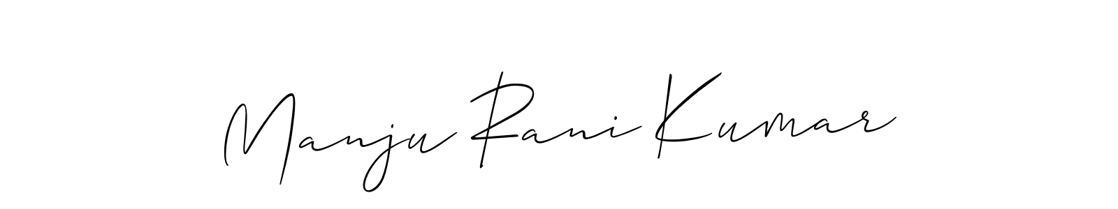 Also we have Manju Rani Kumar name is the best signature style. Create professional handwritten signature collection using Allison_Script autograph style. Manju Rani Kumar signature style 2 images and pictures png