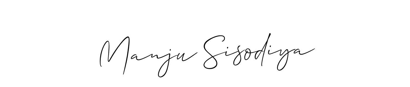 Also we have Manju Sisodiya name is the best signature style. Create professional handwritten signature collection using Allison_Script autograph style. Manju Sisodiya signature style 2 images and pictures png