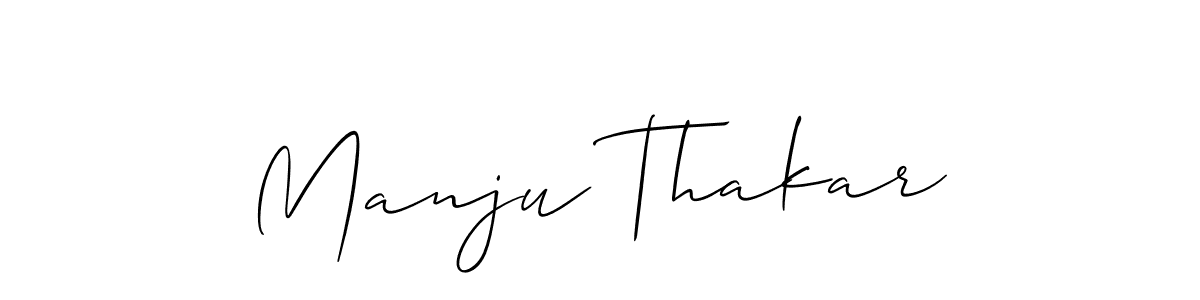 Create a beautiful signature design for name Manju Thakar. With this signature (Allison_Script) fonts, you can make a handwritten signature for free. Manju Thakar signature style 2 images and pictures png