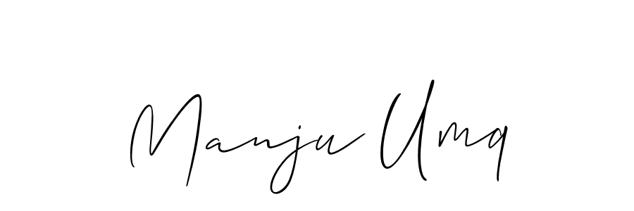 It looks lik you need a new signature style for name Manju Umq. Design unique handwritten (Allison_Script) signature with our free signature maker in just a few clicks. Manju Umq signature style 2 images and pictures png