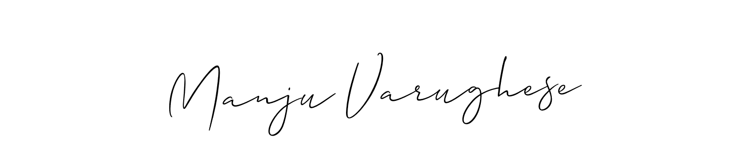 Make a beautiful signature design for name Manju Varughese. With this signature (Allison_Script) style, you can create a handwritten signature for free. Manju Varughese signature style 2 images and pictures png