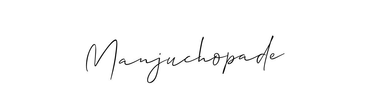 Use a signature maker to create a handwritten signature online. With this signature software, you can design (Allison_Script) your own signature for name Manjuchopade. Manjuchopade signature style 2 images and pictures png