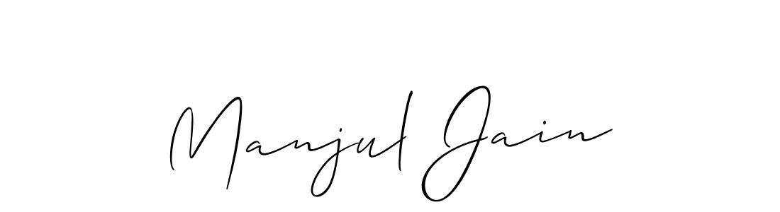 Use a signature maker to create a handwritten signature online. With this signature software, you can design (Allison_Script) your own signature for name Manjul Jain. Manjul Jain signature style 2 images and pictures png