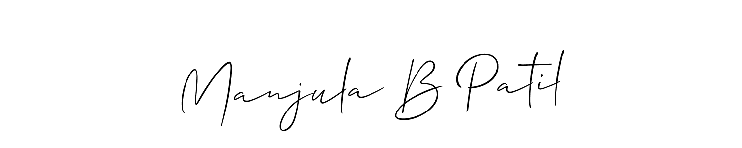How to make Manjula B Patil name signature. Use Allison_Script style for creating short signs online. This is the latest handwritten sign. Manjula B Patil signature style 2 images and pictures png