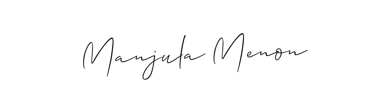 It looks lik you need a new signature style for name Manjula Menon. Design unique handwritten (Allison_Script) signature with our free signature maker in just a few clicks. Manjula Menon signature style 2 images and pictures png