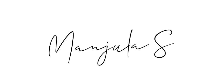 How to make Manjula S signature? Allison_Script is a professional autograph style. Create handwritten signature for Manjula S name. Manjula S signature style 2 images and pictures png
